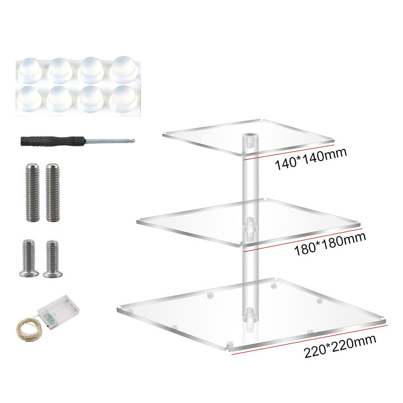 5 Tier Square Acrylic Cupcake Stand